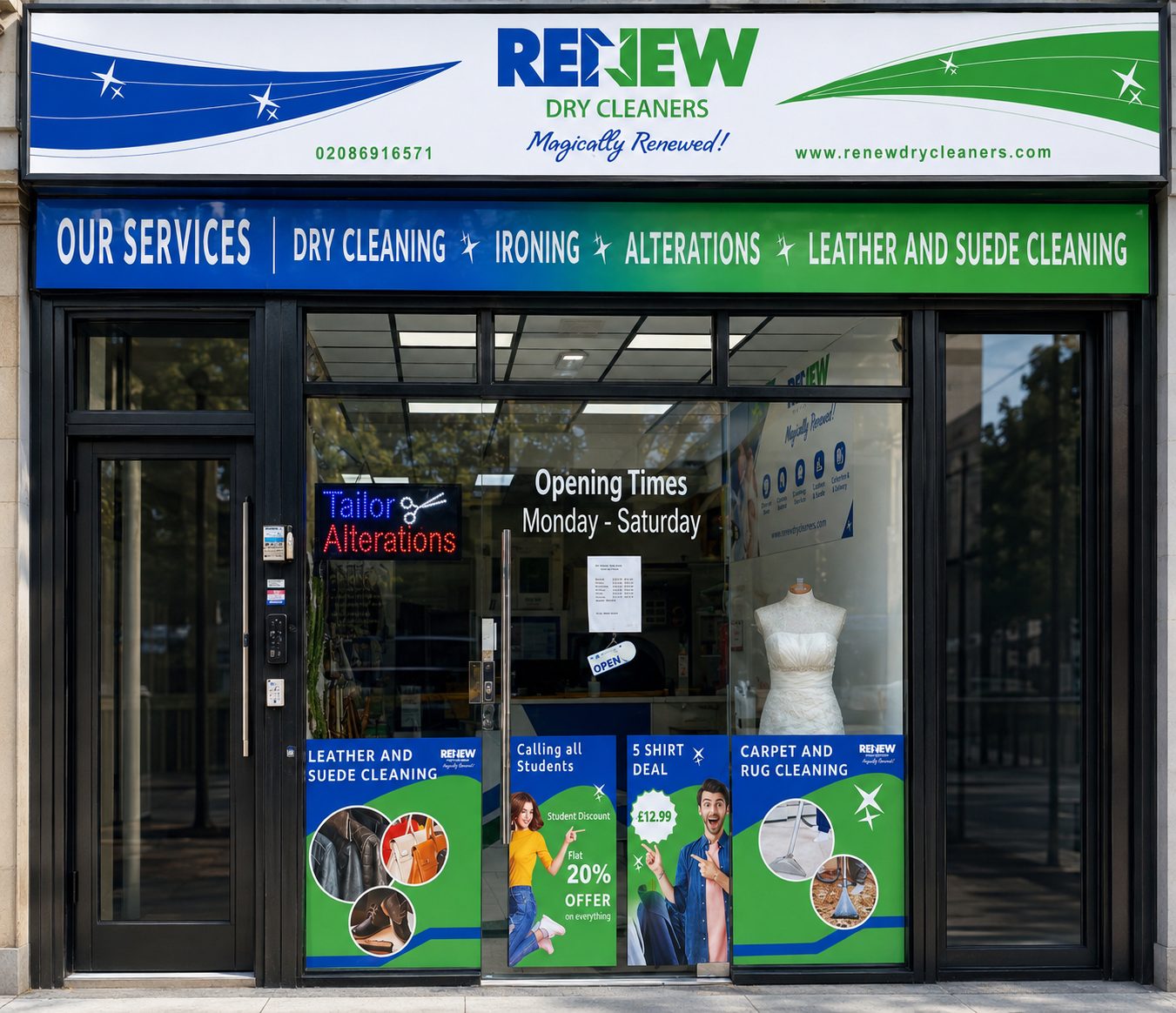 Renew Drycleaners New Cross shopfront, 19 Lewisham Way, London SE14 6PP